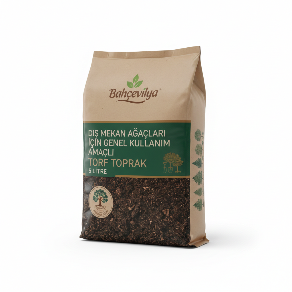 Bahçevilya marka Dış Mekan Ağaçları için Genel Kullanım Amaçlı Torf Toprak 5 litre ambalajda