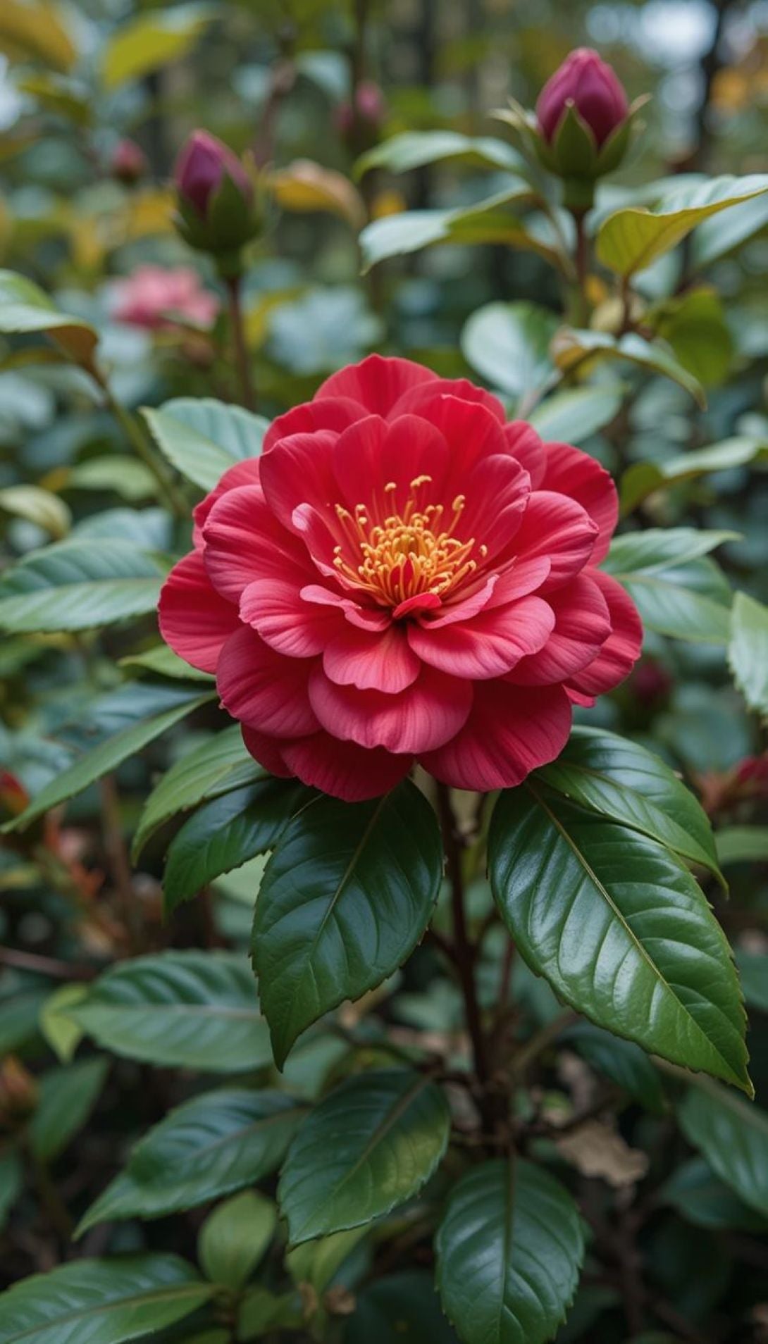 Camellia japonica Kırmızı Kamelya Fidanı 60-100 cm 2-3 yaş arası