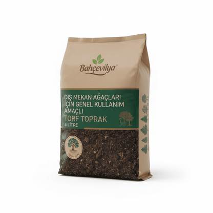 Bahçevilya Dış Mekan Ağaçları için Genel Kullanım Amaçlı Torf Toprak 5 litre - Bahçevilya