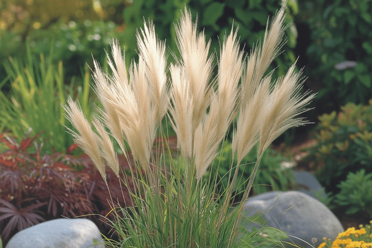 Bahçevilya Stipa Pampas Otu 1 - 2 yaş arası saksılı 40 santim boy - Bahçevilya