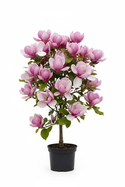 Magnolia 'Galaxy fidanı saksıda 60 80 cm boylarında çiçekli ve yapraklı