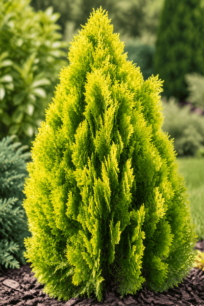 Thuja Orientalis 'Pyramidalis Aurea' Fidanı (Piramit Altını Mazı) - 1-2 Yaş - Bahçevilya